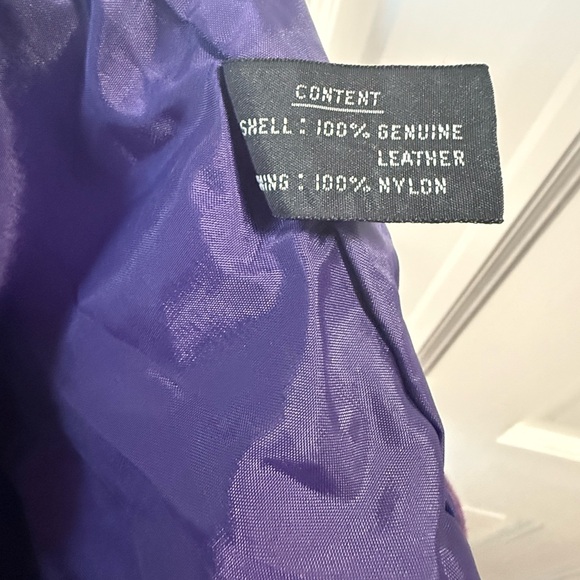 Purple Leather Jacket Cropped Design - Picture 5 of 5